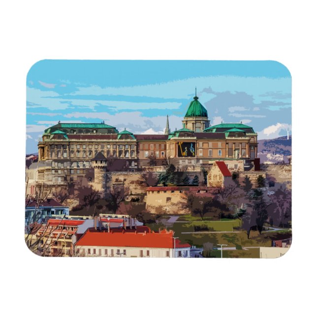 Budapests historiska Castle Architecture Ungern Magnet (Horisontell)