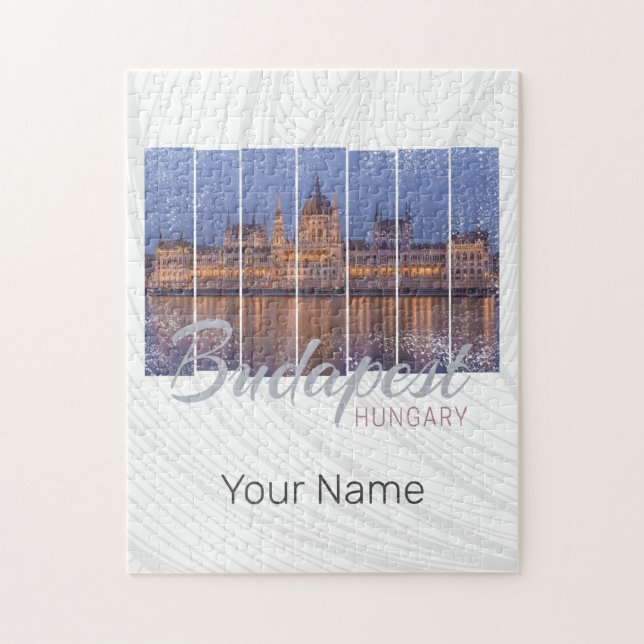 Budapests parlament Ungern Vintage Panorama Pussel (Vertikal)