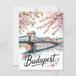 Budapests vattenfärg vykort