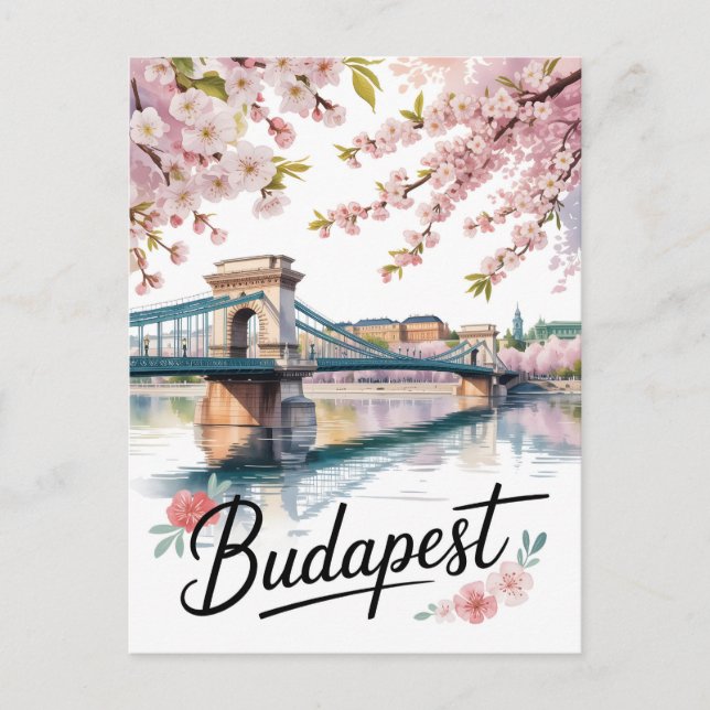 Budapests vattenfärg vykort (Framsida)