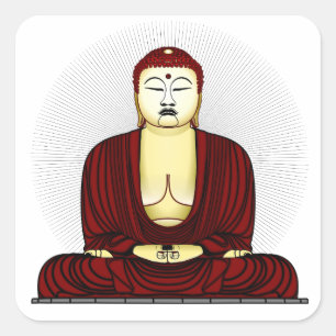 Budda Gautama Buddha Siddhartha Gautama Fyrkantigt Klistermärke