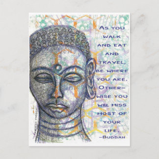 Buddah Postcard Sketch Vykort