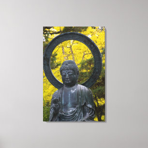 Buddastaty i de japanska trädgårdarna Gyllene Canvastryck