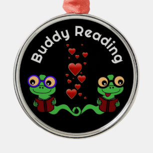 Budddy Reading Bookworms Julgransprydnad Metall
