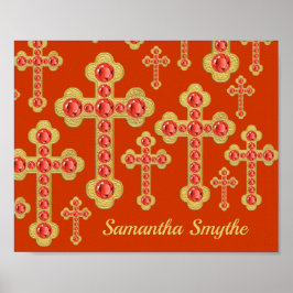 Budded Kor med 12 Faux Garnets - Poster