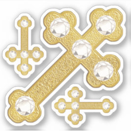 Budded Kor med 5 Faux Diamonds - kontur Klistermärken