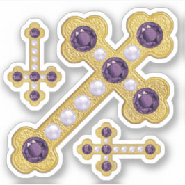 Budded Kor med Faux Amethysts & Pearls - Klistermärken