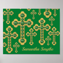 Budded Kor med tolv Faux Emeralds - Poster