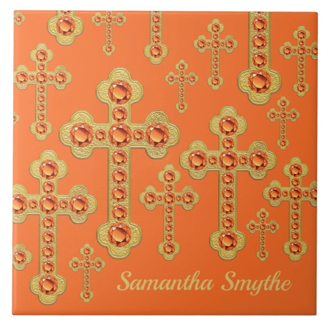 Budded Kor med tolv Faux Topazes - Kakelplatta (Framsidan)