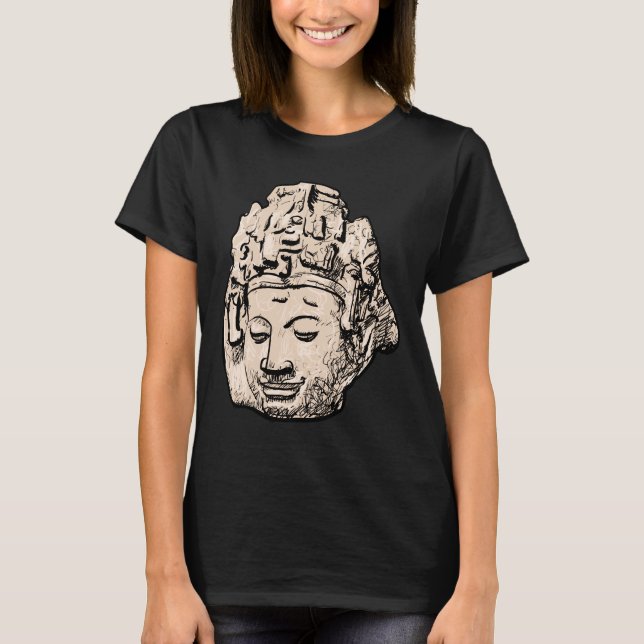 Buddha 3 Buddha Statue Buddha Wall Buddha Painting T Shirt (Framsida)