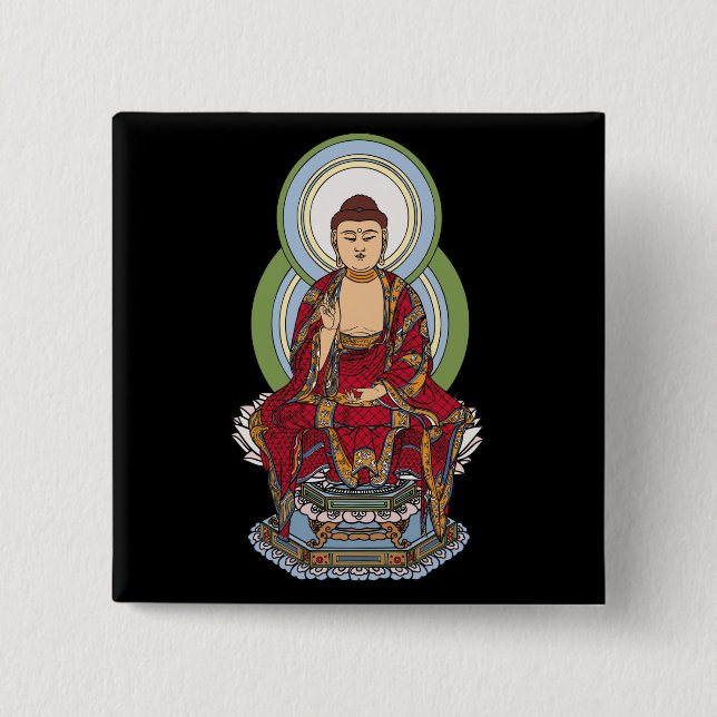 Buddha Abhaya Mudra Knapp (Framsida)