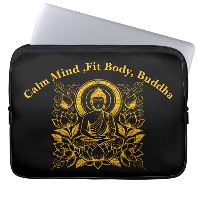 Buddha Amid Lotus Flowers Laptop Fodral (Framsidan)