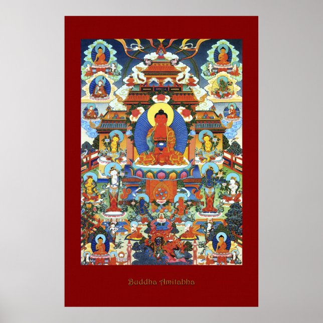 Buddha Amitabha Religiösa Art Poster Series (Framsidan)