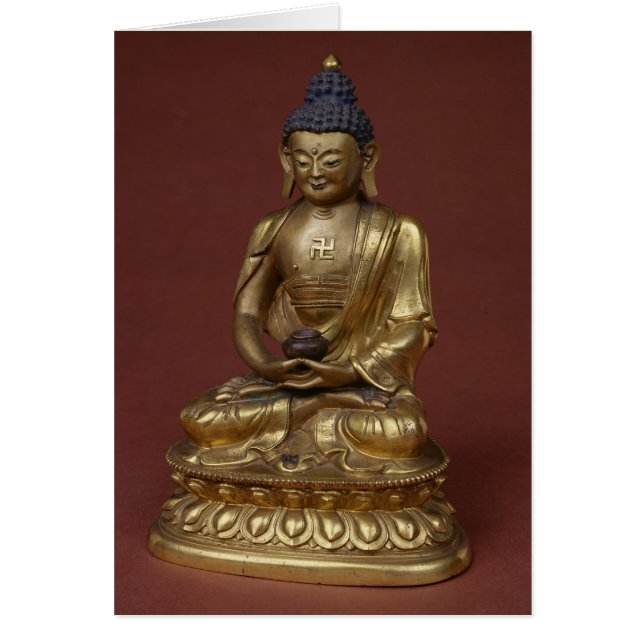 Buddha Amitayus som placeras i meditation Hälsningskort (Framsidan)