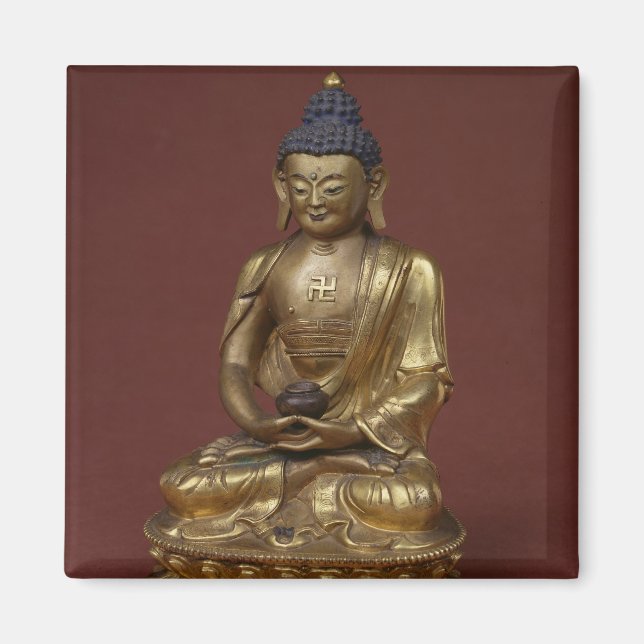Buddha Amitayus som sitter i meditation Magnet (Framsidan)
