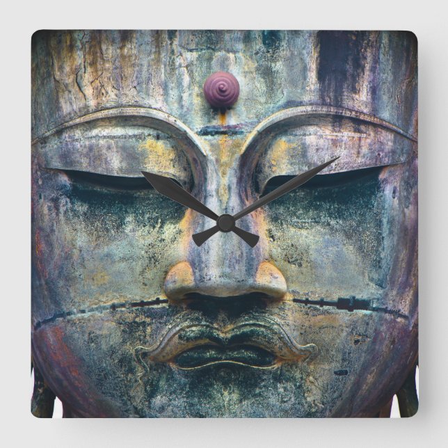 Buddha Ansikte Clock Fyrkantig Klocka (Framsida)