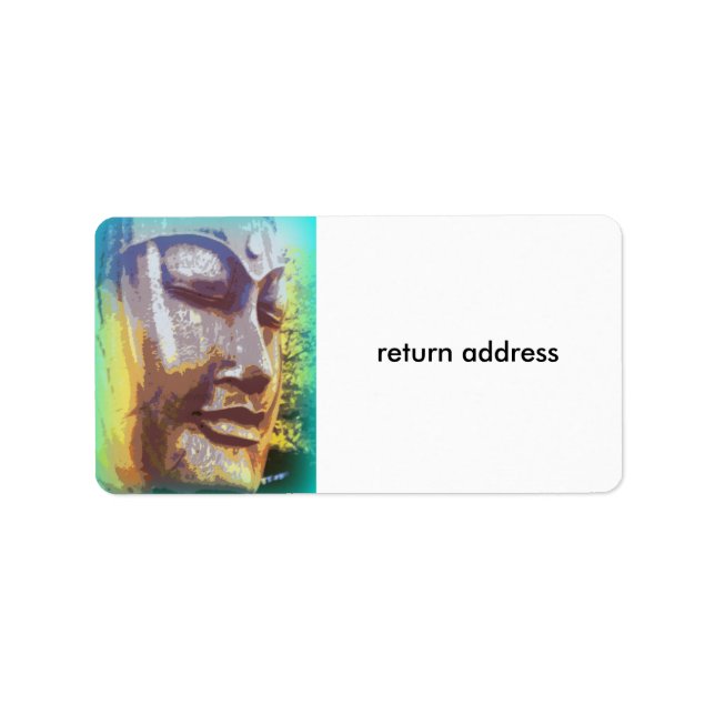 buddha ansikte grönt adressetikett (Framsidan)