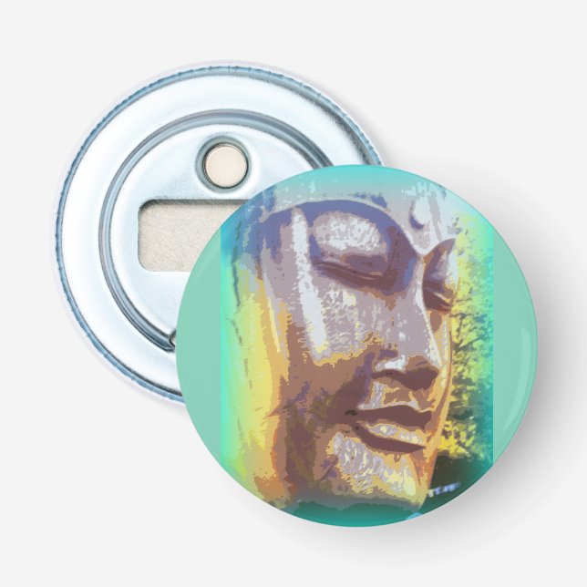 Buddha ansikte grönt flasköppnare (Framsidan)
