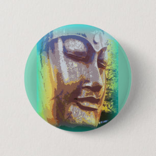 buddha ansikte grönt knapp