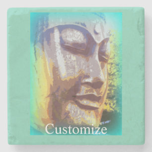 Buddha ansikte grönt Thunder_Cove Stenunderlägg