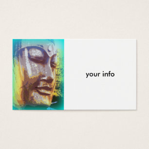 buddha ansikte grönt visitkort