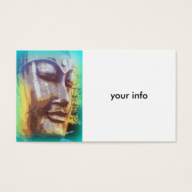 buddha ansikte grönt visitkort (Framsidan)