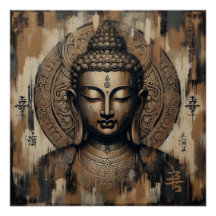 BUDDHA ANSIKTE PAINTING #2 POSTER