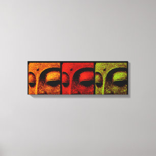 Buddha Ansikte Triptych Art Canvas