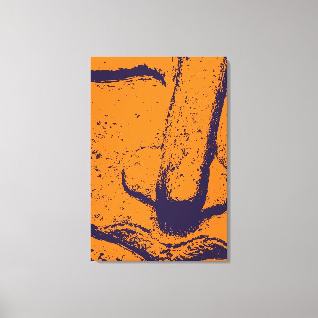 Buddha Ansikte Zen Harmony Buddhaur Orange Canvastryck (Framsida)