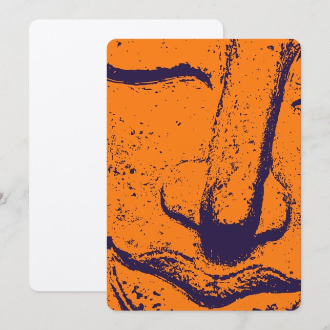 Buddha Ansikte Zen Harmony Buddhaur Orange Inbjudningar (Fram/baksida)