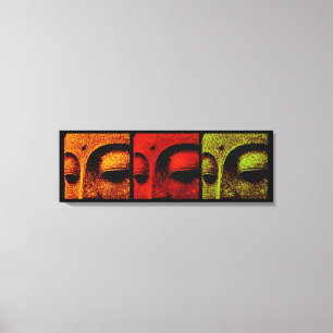 Buddha Ansikten Triptych Konst Canvas