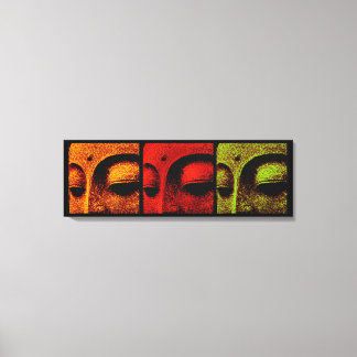 Buddha Ansikten Triptych Konst Canvas