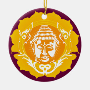 Buddha ansikteprydnad julgransprydnad keramik