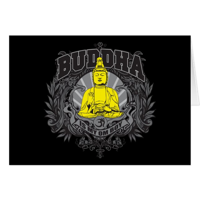 Buddha är min Om-pojke Hälsningskort (Framsidan Horizontal)