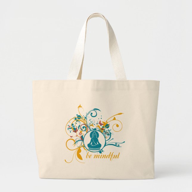 Buddha är Mindful Jumbo Tygkasse (Framsidan)
