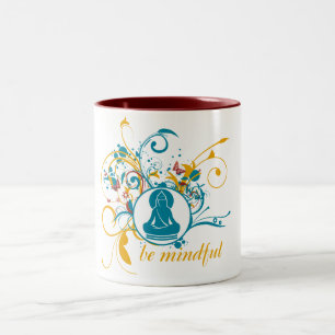 Buddha är Mindful Två-Tonad Mugg
