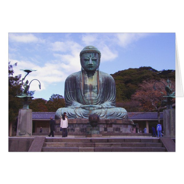 Buddha av Kamikura-kortet Hälsningskort (Framsidan Horizontal)