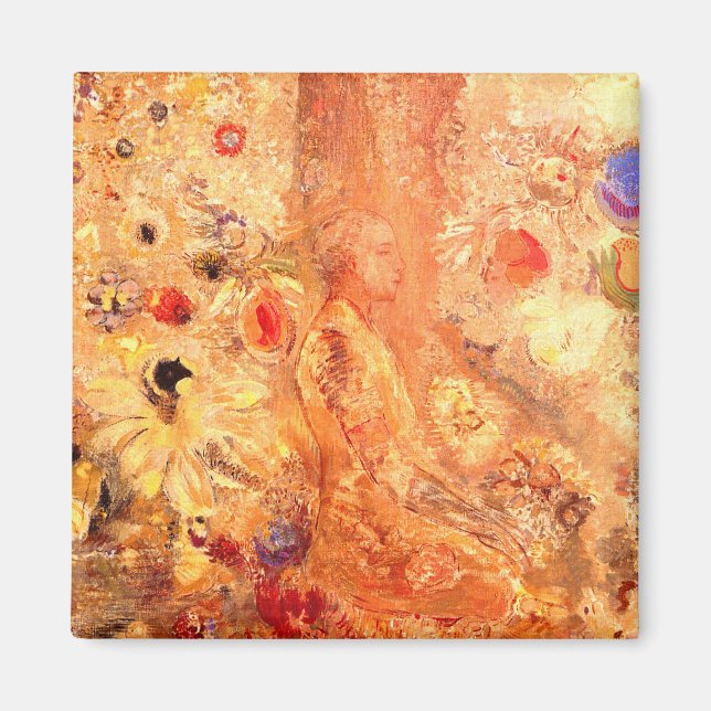 Buddha av Symbolist Painter Odilon Redon Magnet (Framsidan)