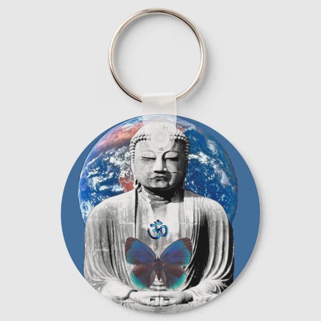 Buddha Awaits Keychain Nyckelring (Framsida)