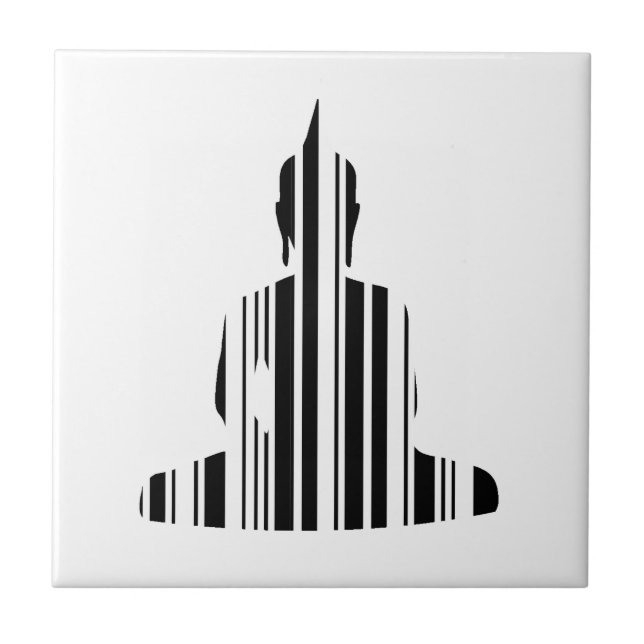 BUDDHA BAR CODE Buddhist Barcode Mönsterdesign Kakelplatta (Framsidan)