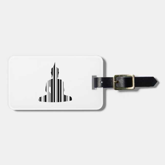 BUDDHA BAR CODE Buddhistiskt streckkodsmönster Bagagebricka (Horisontell Framsida)