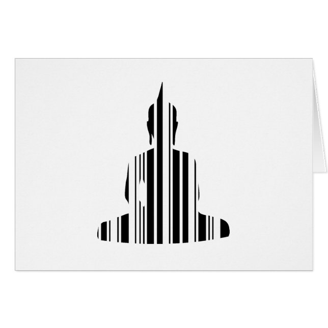 BUDDHA BAR CODE Buddhistiskt streckkodsmönster Hälsningskort (Framsidan Horizontal)