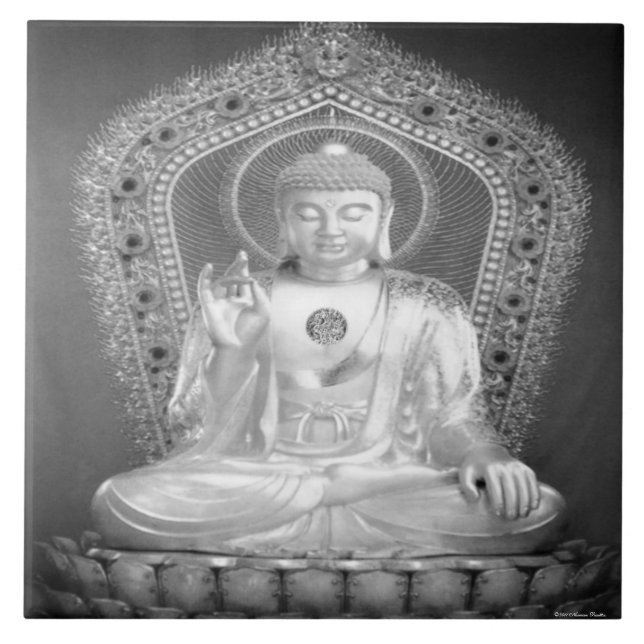 Buddha belägger med tegel kakelplatta (Framsidan)