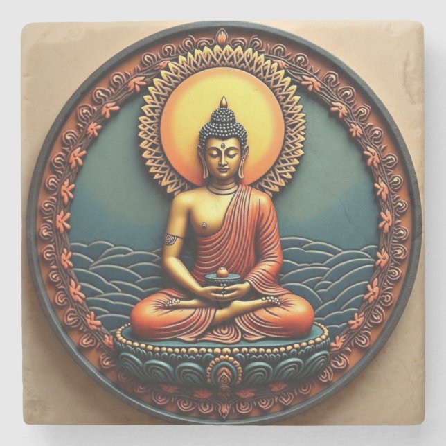 Buddha blessings coaster stenunderlägg (Framsidan)