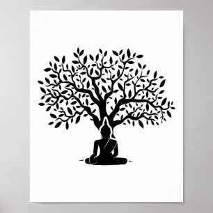 Buddha Bodhi Träd Meditation Yoga Buddhism Buddist Poster
