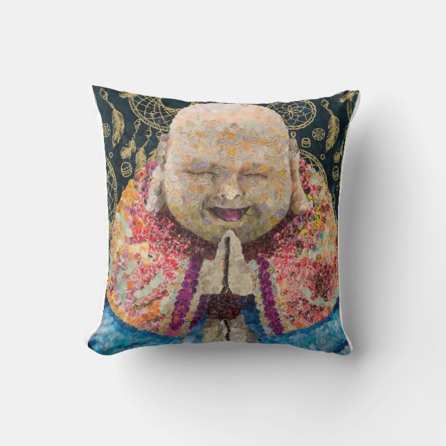 Buddha-bomull dekorativ kudde (Framsida)
