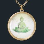 *~ Buddha Botanical Blommigt Lotus AP33 Guldpläterat Halsband<br><div class="desc">(sök-ID AP33 för liknande utformningar) Enkel och minimal Abstrakt Boho Zen Watercolor mjuk med GULD-områden. Det finns alternativ i form och metall som placerar färg i Silver Plate och Guld Plate. * Energetiskt utökad bohemisk botanisk trädgård / Bouquet-Blommigt / Pastel Modern Popular mjukt Colorful Zen Artistic Buddha / Buddhism med...</div>