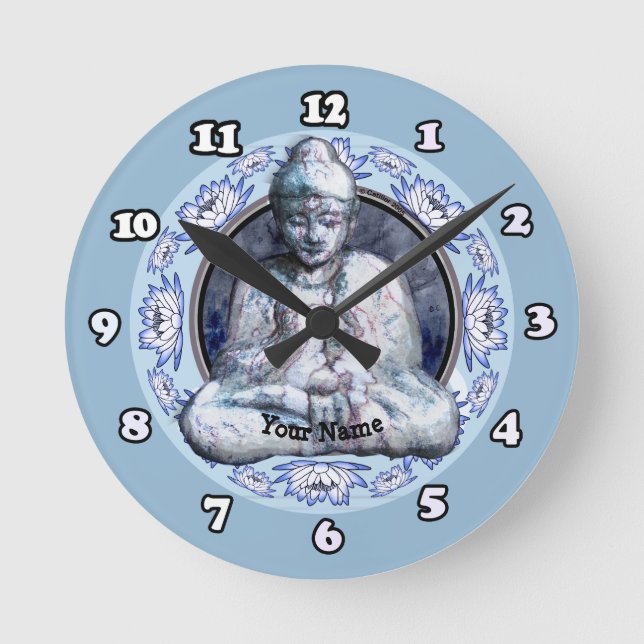 Buddha Breathe Clock Rund Klocka (Framsida)