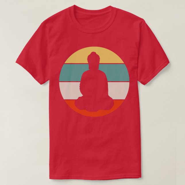 Buddha Buddhism Meditation Retro T Shirt (Design framsida)