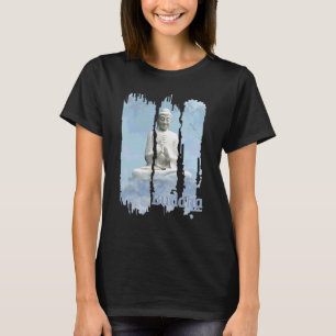 Buddha Buddhism Mode Kvinnor Män Meditation Blå T Shirt